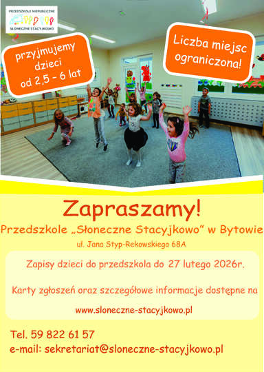 Rozpoczynamy nabór dzieci do Przedszkola na rok szkolny 2026/2027